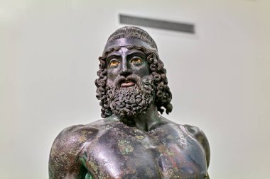 Reggio Calabria. Calabria Italy. The Riace Bronzes at the National Museum of Magna Grecia. Statue A - Date: 25 - 08 - 2023 clipart