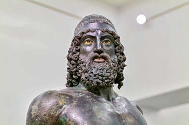 Reggio Calabria. Calabria Italy. The Riace Bronzes at the National Museum of Magna Grecia. Statue A - Date: 25 - 08 - 2023 clipart
