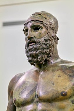 Reggio Calabria. Calabria Italy. The Riace Bronzes at the National Museum of Magna Grecia. Statue B - Date: 25 - 08 - 2023 clipart
