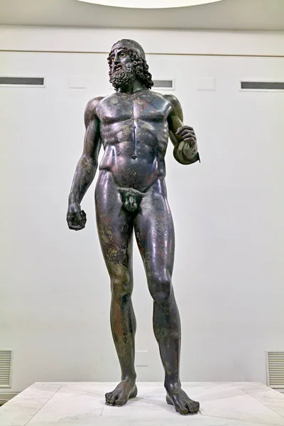stock image Reggio Calabria. Calabria Italy. The Riace Bronzes at the National Museum of Magna Grecia - Date: 25 - 08 - 2023