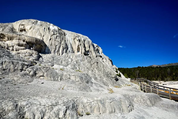 stock image Mound and Jupiter Terraces at the Mammoth Hot Springs. Yellowstone National Park. Wyoming. USA. August 2020 - Date: 11 - 08 - 2023