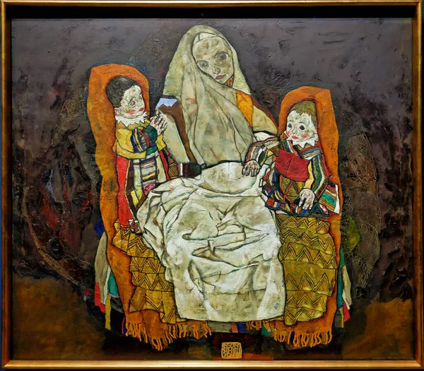 Egon Schiele - Anne ve İki Çocuk III. 1915-17 - Belvedere Müzesi Avusturya - Tarih: 04 - 11 - 2023