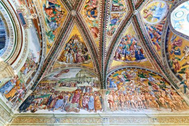 Orvieto Umbria Italy. The vault of the chapel of the Madonna di San Brizio frescoed by Fra Angelico and Benozzo Gozzoli - Date: 22 - 08 - 2023 clipart
