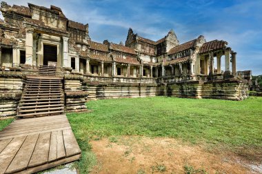 Angkor Wat Tapınağı 'nda Khmer mimarisi. Siem Reap. Kamboçya - Tarih: 11 - 08 - 2023