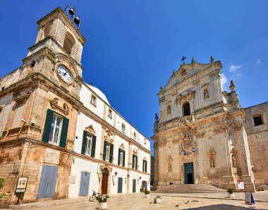 Apulia Puglia İtalya. Martina Franca. Piazza Plebiscito ve Katedral. Bazilika S. Martino - Tarih: 26 - 08 - 2023