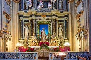 Apulia Puglia Salento İtalya. - Lecce. Katedral Maria Santissima Assunta ve Saint Orontius - Tarih: 27 - 08 - 2023