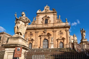 Chiesa di San Pietro Kilisesi. Modica Sicilya İtalya - Tarih: 07 - 12 - 2023