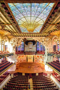 Barselona 'da. Katalonya. İspanya. Palau de la musica catalana konser salonu - Tarih: 31 - 12 - 2023