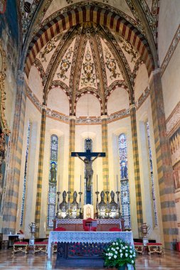 Verona Veneto Italy. The altar of the Basilica of Saint Anastasia - Date: 29 - 04 - 2024 clipart