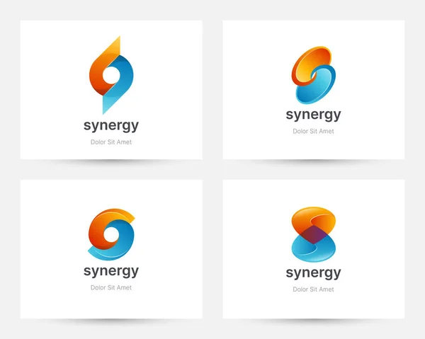 Yaratıcı renkli harf seti sinerji logosu