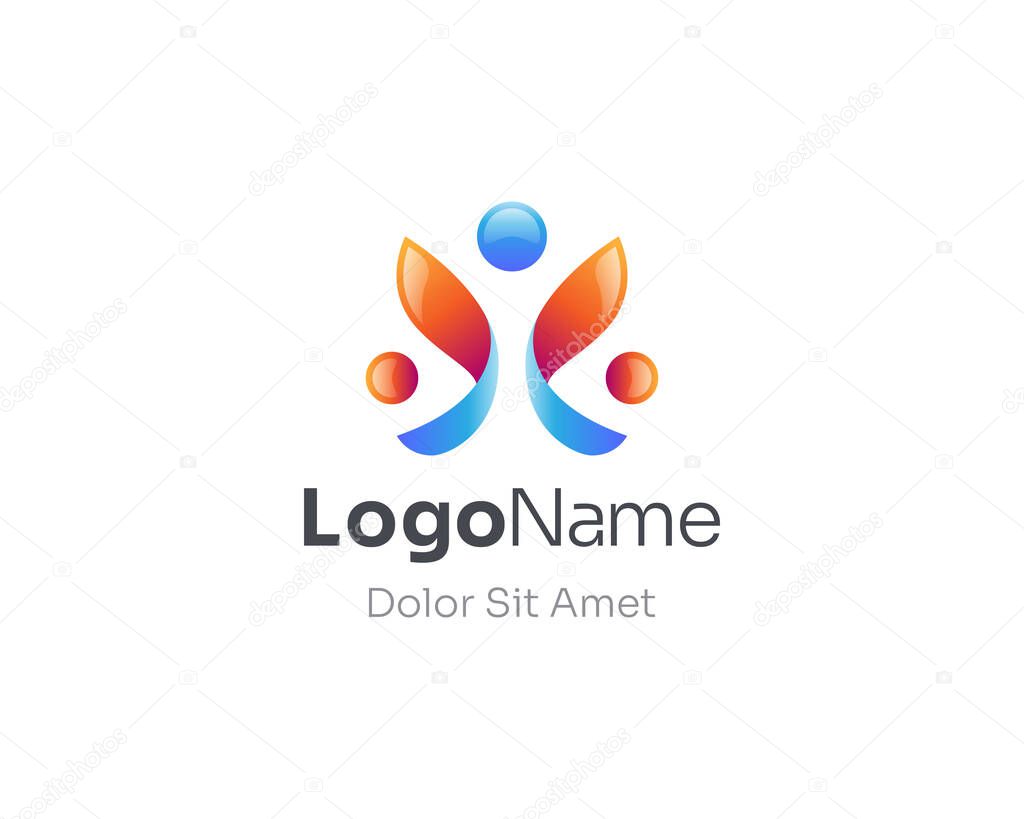 Awesome community people logo gradient