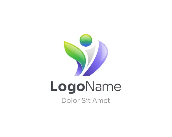 Renkli sağlık insanları logo gradyanı