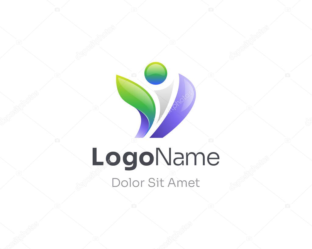 Colorful health people logo gradient