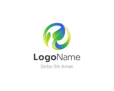 Renkli doğal yeşil yaprak logosu