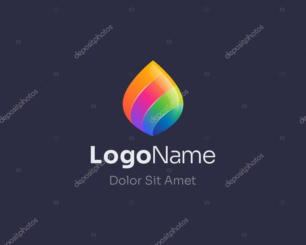 Colorful water drop log gradient
