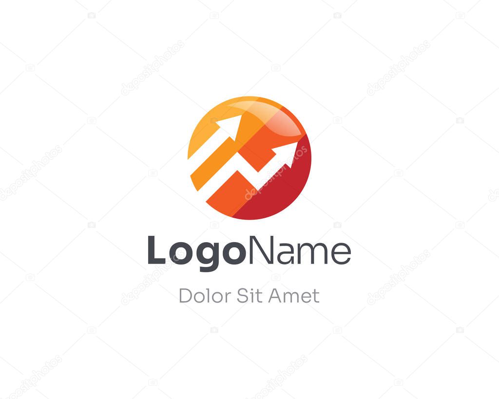 Simple colorful business finance arrow logo