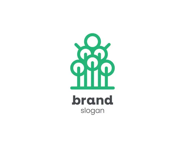 Yaratıcı minimalist yeşil ağaç logosu