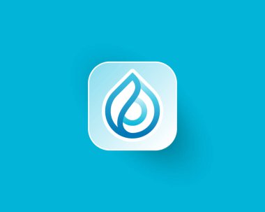 Uygulama simgesinde pürüzsüz gradyanı olan yaratıcı renkli su damlası