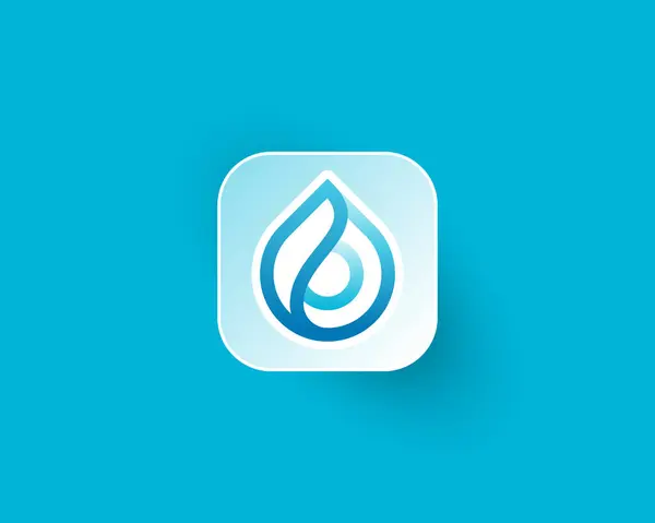 Uygulama simgesinde pürüzsüz gradyanı olan yaratıcı renkli su damlası