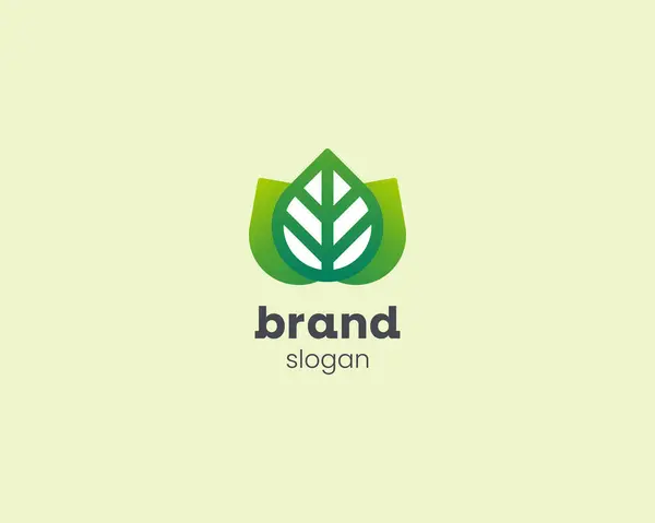 Yaratıcı yeşil yaprak doğal logosu