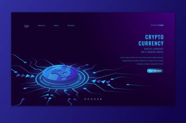 Kripto para birimi konsepti iniş sayfası
