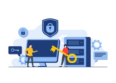 Veritabanı koruması, Siber Güvenlik, Veri Merkezi, Dosya Yönetimi, Bulut Depolama, Gizlilik Veri Koruma İniş sayfası, mobil uygulama, el ilanı, şablon, web pankartı, bilgi grafiği