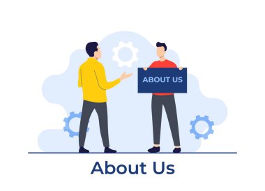 Bizim metaforumuz, şirket bilgisi düz illüstrasyon vektör şablonu, iş profili, ofis bilgisi, müşteri desteği