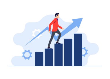 Kişisel büyüme ve finansal başarı düz çizim şablonu, öz gelişim, öz gelişim, metafor büyüme kişiliği, kişisel potansiyel ilerleme, kariyer büyümesi, çalışanları büyümeye teşvik etme