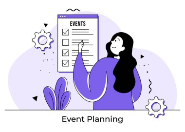 Kadın planlama programları, Planlama, Zamanlama, Zaman Yönetimi konsepti, İş toplantıları düzenleme, Günlük Olaylar, Zaman Çizelgesi 