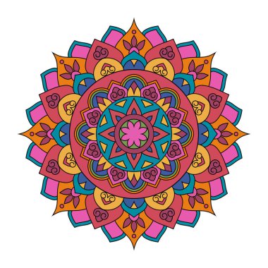 Renkli çiçek mandala vektör şablonu