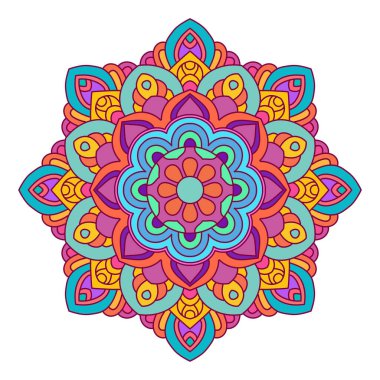 Renkli çiçek mandala vektör şablonu