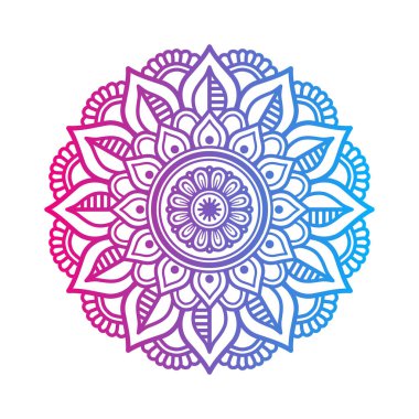 Çiçek desenli rengarenk mandala