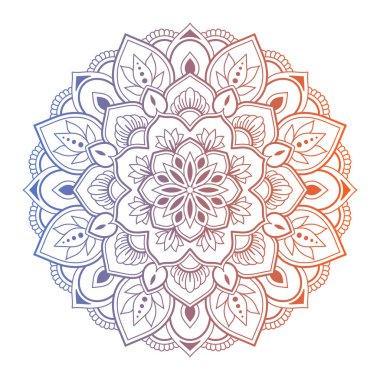 Çiçek desenli rengarenk mandala