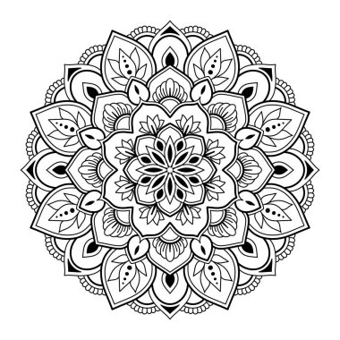 Çiçek mandala vektör şablonu