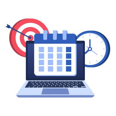 Zaman yönetimi konsepti düz illüstrasyon vektör şablonu