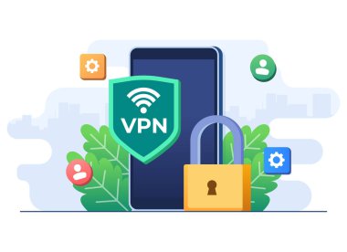 Akıllı telefondaki kişisel verileri korumak için VPN, Güvenli web trafiği, şifrelenmiş veri transferi, VPN erişimi, Sanal özel ağ, Uzak sunucu, Güvenli yönlendirici erişimi, İnternet Güvenliği
