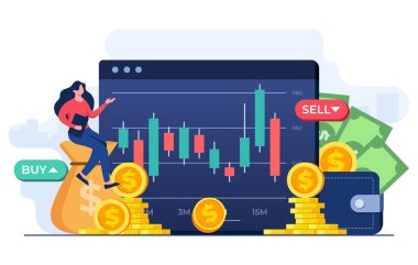 İş kadını şamdan tablolarını, borsa istatistiklerini, hisse senedi ticaretini, ekonomik büyümeyi, iş yatırımlarını, borsa eğilimlerini, teknik analiz stratejisini, ticari kazanç hesaplamalarını analiz ediyor.