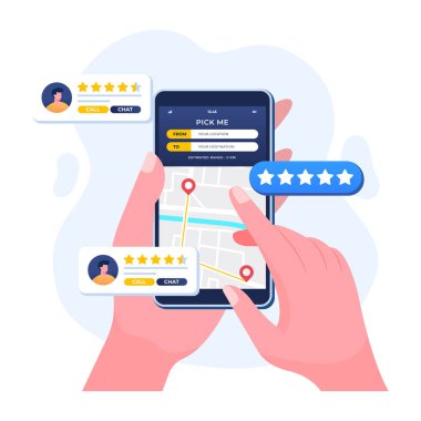 Şehir haritasında yeri, kirası ve paylaşımı, uzaktan araç paylaşımı, seyir şifresi, Çevrimiçi taksi hizmeti uygulaması, mobil şehir ulaşımı