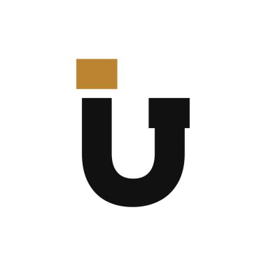 Modern U Logo Tasarımı. Soyut Başlangıç Harfi U Logo Şablonu