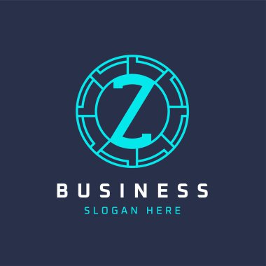 Z Tech Logo Tasarımı. Başlangıç Yuvarlak Z Logosu Evrensel Zarif Simgesi