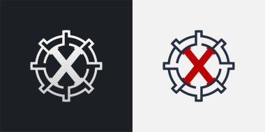 X Logo Tasarımı. Yuvarlak Şekilde Temiz ve Modern Harf X Logosu