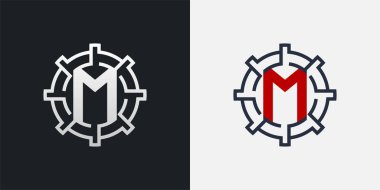 M Logosu Tasarımı. Yuvarlak Şekilde Temiz ve Modern Harf M Logosu