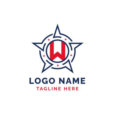 W Yıldız Vatansever Logo Tasarımı. Yıldızlı Vatansever W logosu