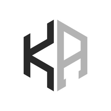 Modern Eşsiz Altıgen Harf KA Logo Tasarım Şablonu. Zarif başlangıç KA Harf Logosu Kavramı