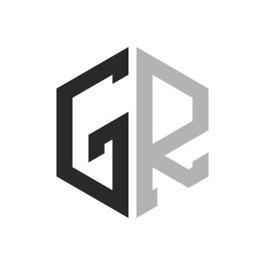 Modern Eşsiz Altıgen Harf Logo Tasarım Şablonu. Zarif başlangıç GR Harf Logosu Kavramı