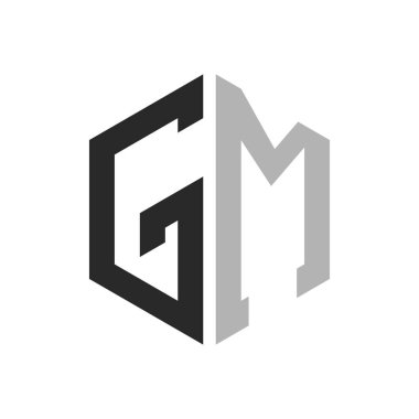 Modern Eşsiz Altıgen Harf GM Logo Tasarım Şablonu. Zarif başlangıç GM Harf Logosu Kavramı