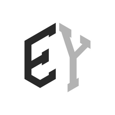 Modern Eşsiz Altıgen Harfi Logo Tasarım Şablonu. Zarif başlangıç EY Harf Logosu Kavramı