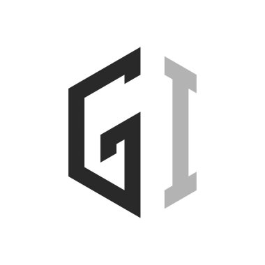 Modern Eşsiz Altıgen Harf GI Logo Tasarım Şablonu. Zarif başlangıç GI Harf Logosu Kavramı
