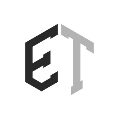 Modern Eşsiz Altıgen Harf ET Logo Tasarım Şablonu. Zarif ilk ET Harf Logosu Kavramı