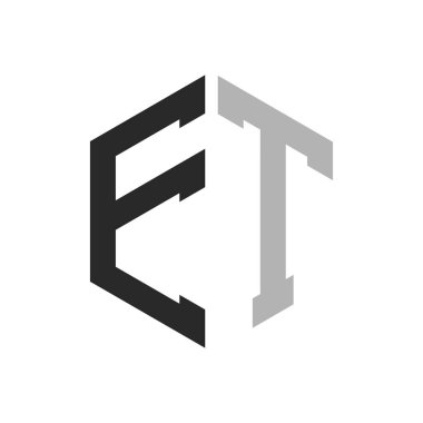 Modern Eşsiz Altıgen Harf ET Logo Tasarım Şablonu. Zarif ilk ET Harf Logosu Kavramı